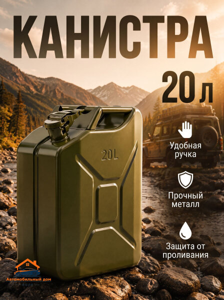 Канистра для ГСМ, 20 л, Артикул: 5691648285, Материал: Металл