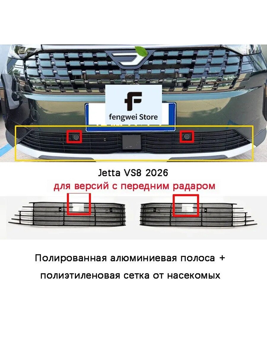 Защитная сетка радиатора 2026, 2 шт. черный, зеркальный, спереди, на кузов