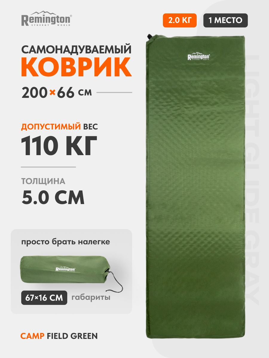 Коврик туристический самонадувающийся Remington Camp Field Green