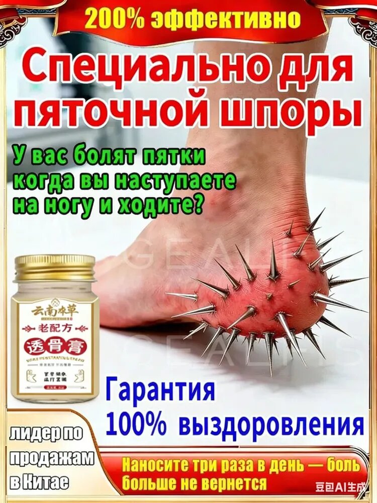 Мазь обезболивающая от пяточной шпоры и боли в пятках, тайский натуральный состав по традиционному рецепту, 5