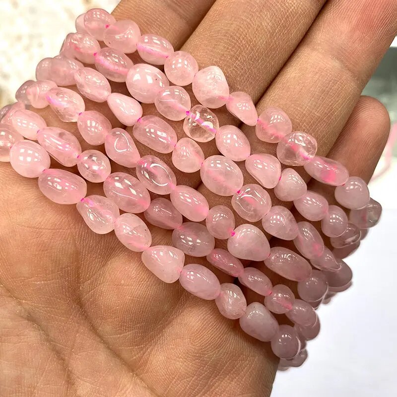 Бусины LUOMAN XIARI из нефрита, аметиста, агата, апатита 5-8 мм Розовый, pink crystal