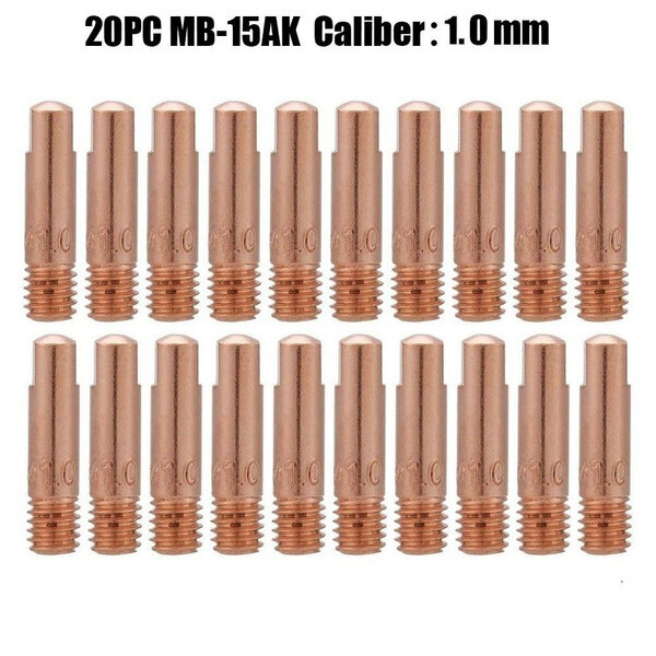20 шт. сопел для сварочной горелки MB-15AK 0,6/0,8/0,9/1,0/1,2 мм