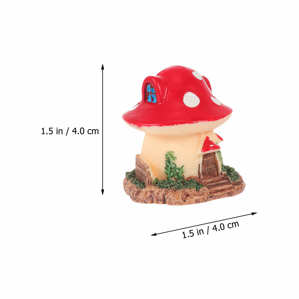 5 Штук Декоративные Фигурки Из Резины В Forme Грибного Домика 4X4Cm