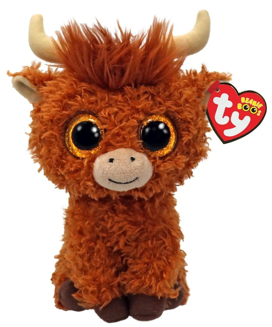 Мягкая игрушка TY Beanie Boos Alfie, корова, коричневый, 15 см