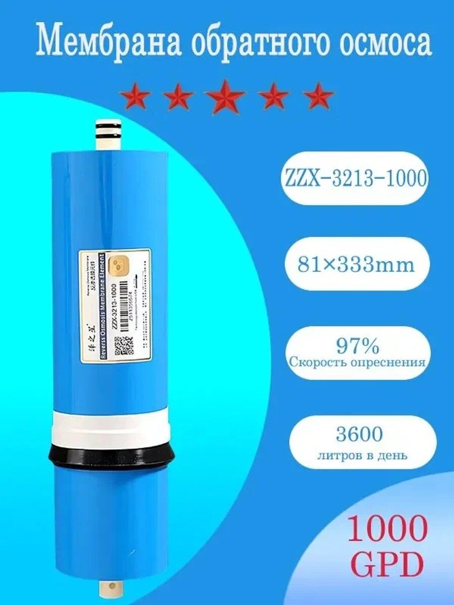 Мембрана обратного осмоса ZZX-3213-1000/1000GPD универсальный мембранный элемент для системы обратного осмоса