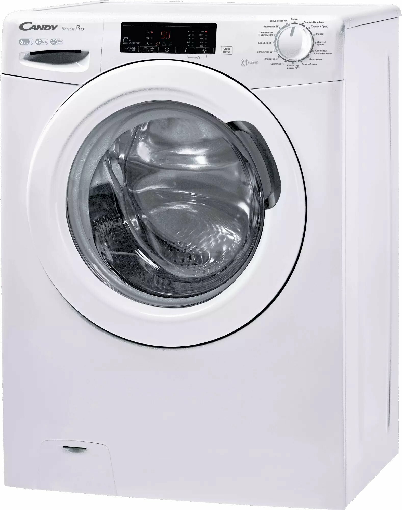 Стиральная машина с сушкой CANDY Smart Pro CSOW4 1364T/2-07, 6 кг, белая, сушка на 4 кг — фото 1