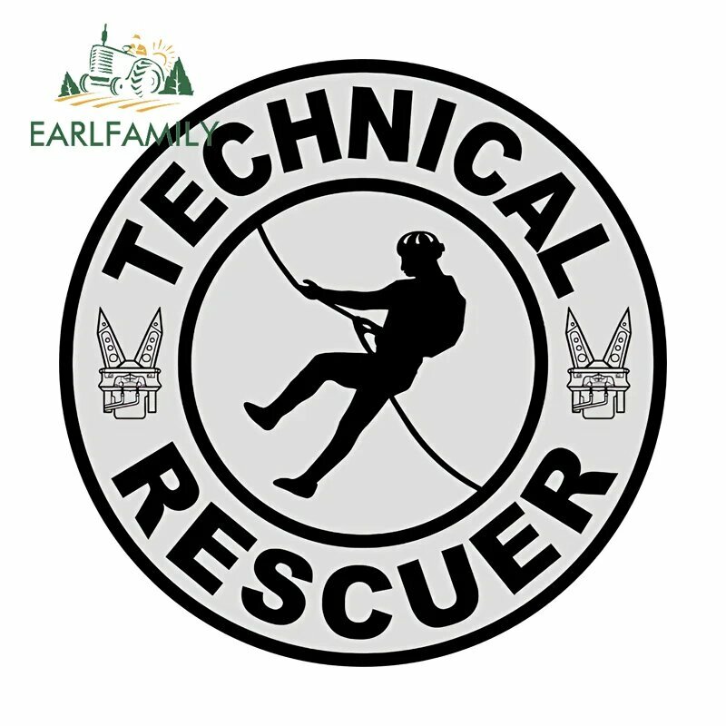 Наклейка EARLFAMILY Red Fire Rescue, наклейки для спасателей, милые мультяшные наклейки на лобовое стекло, простые и наклейки для защиты дверей автомобиля