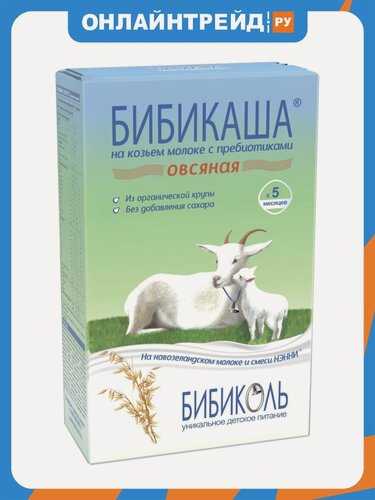 Изображение товара Каша на козьем молоке Бибиколь нэнни "Бибикаша" овсяная с 5 мес 200 г