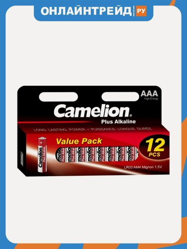 Изображение товара Элемент питания Camelion Plus Alkaline AAA LR03 бл 12