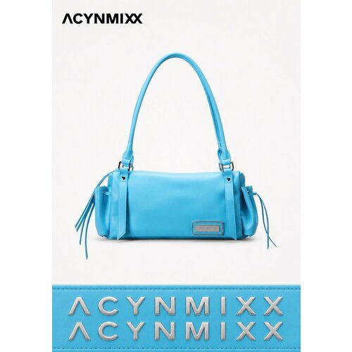 фото Сумка багет acynmixx tiffany, фактура лаковая, тиффани