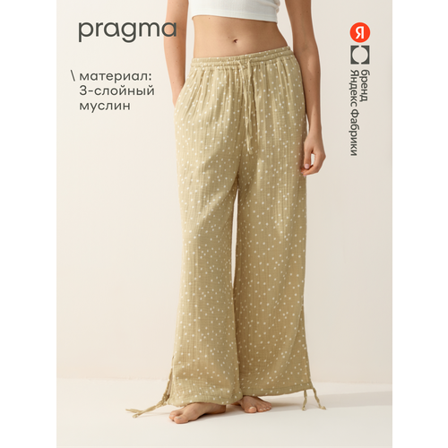 фото Брюки pragma, размер m, бежевый
