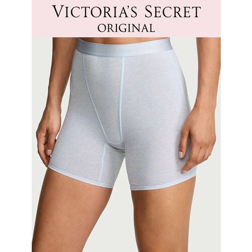 фото Трусы victoria's secret logo cotton high-waist boxer brief., размер m, голубой