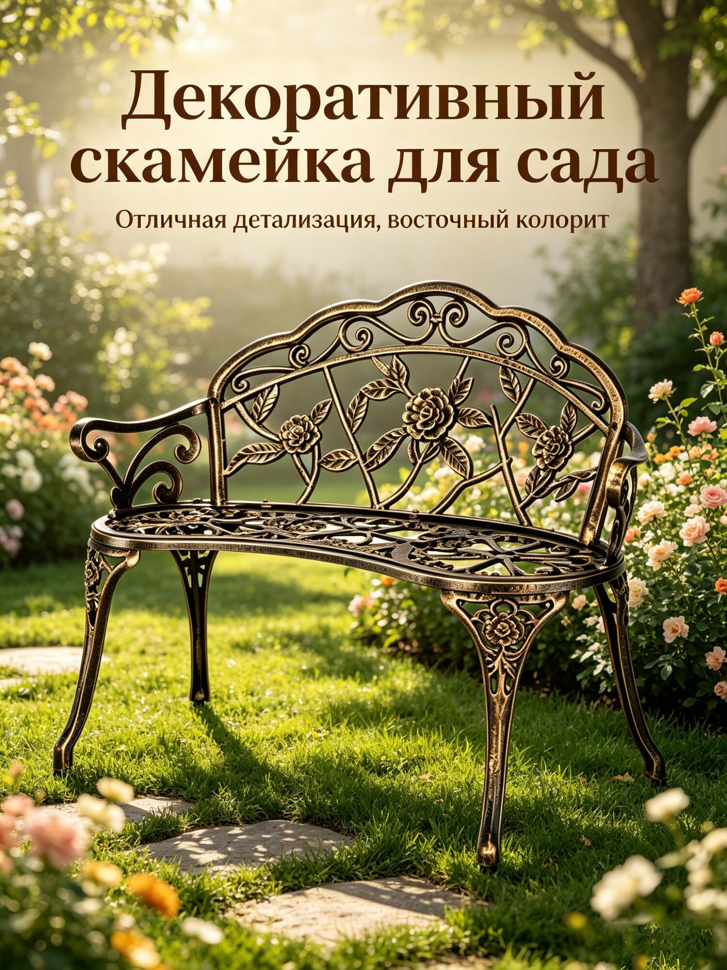 Садовый стул, Металл, 100х54х80 см, 1 шт