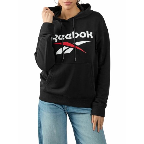 фото Худи спортивное reebok identity 2-col large logo french terry hoodie w, размер 2xl, , черный