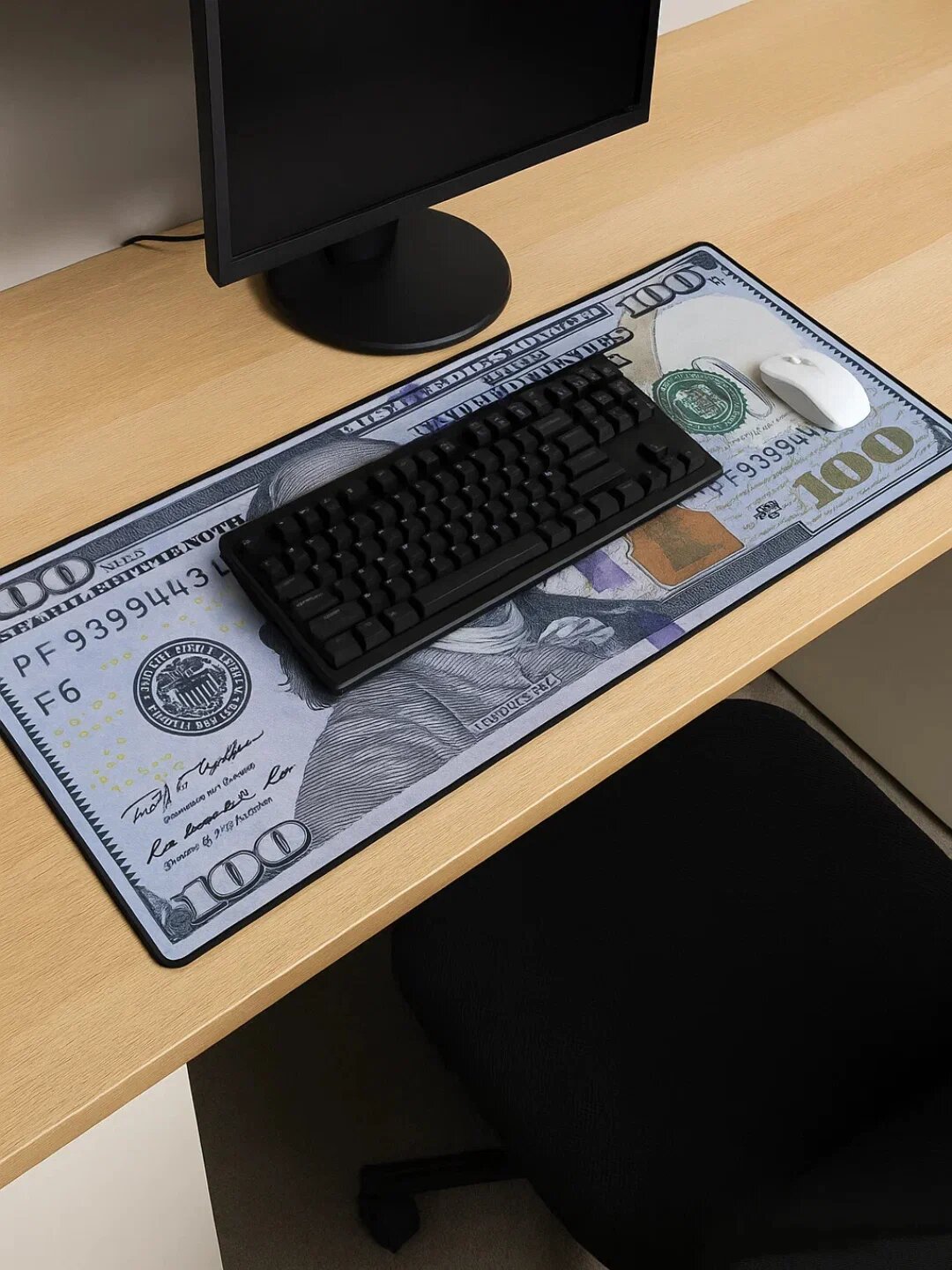 Игровой коврик Dollar игровой, прошитые края, для мыши, 90x40x3 см