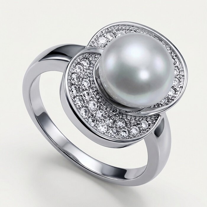 Кольцо Silver WINGS, серебро, 925 проба, жемчуг
