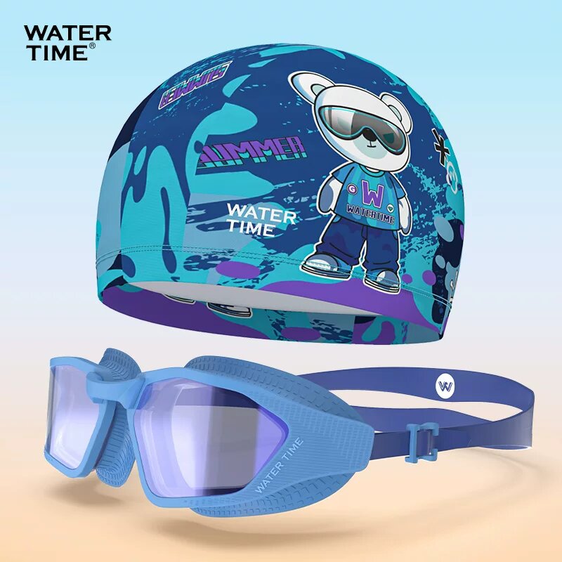 Детские плавательные очки Vans Blue + Azure Vinnie с антизапотеванием для 4-15 лет, прозрачное зрение,