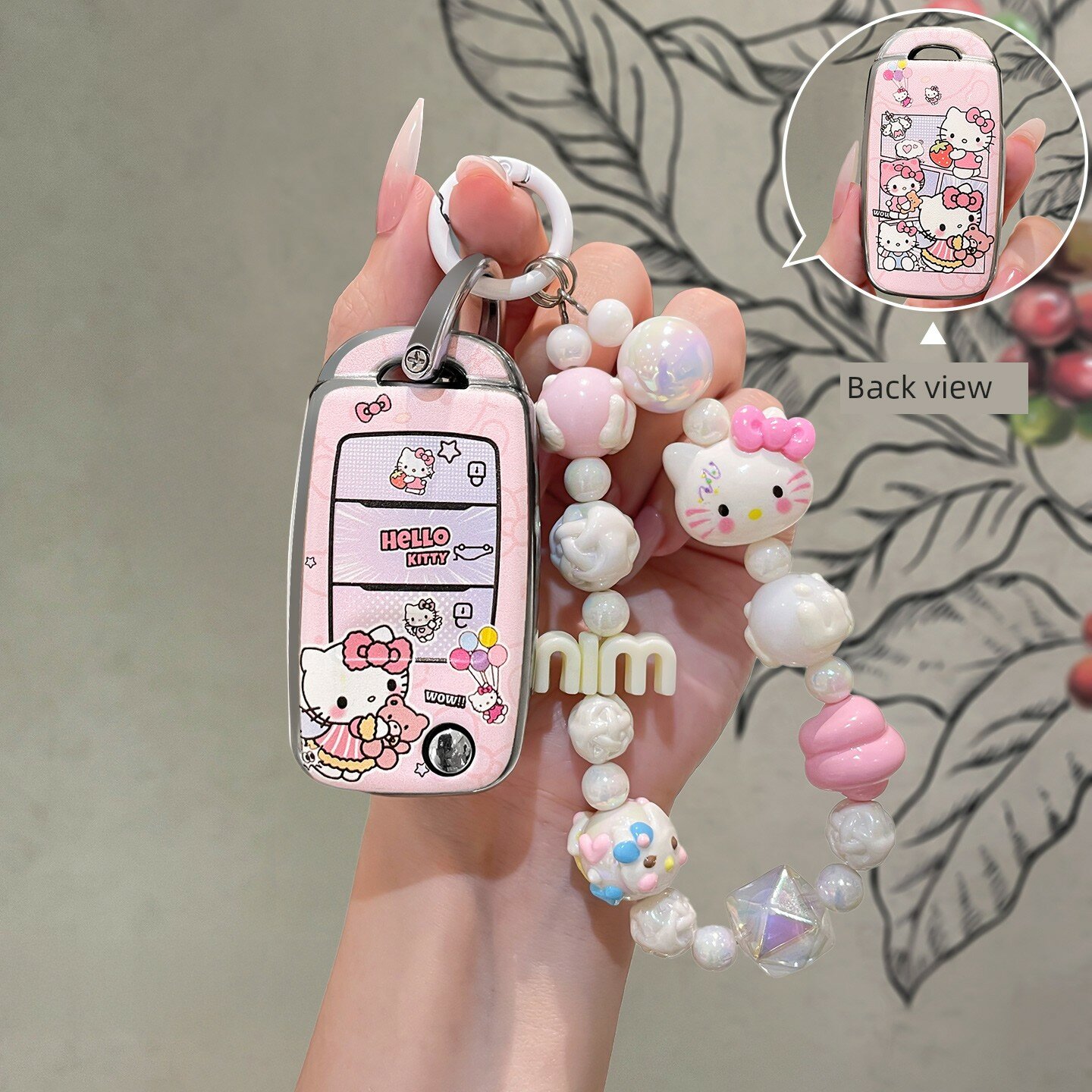 Брелок Hello Kitty с бусинами для автомобильных ключей