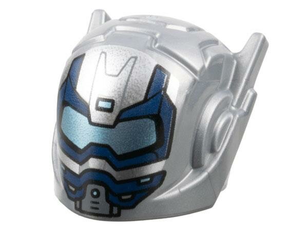 Деталь Lego 46534pb07 Minifigure, Headgear Helmet with Ear Antennas with Metallic Light Blue Visor and Dark Blue Trim Pattern