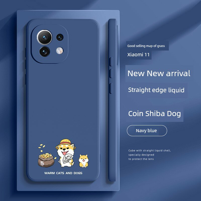 Мягкий силиконовый чехол с рисунком шиба-ину для OPPO A93s, морской синий