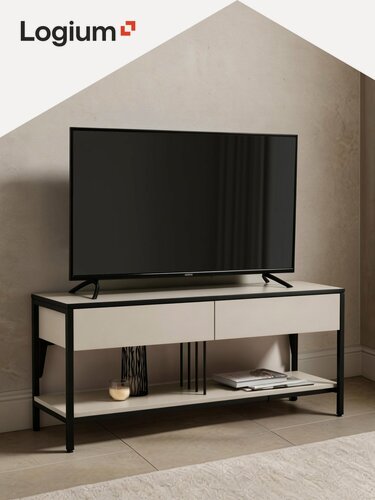 Изображение товара Тумба под телевизор напольная высокая с ящиками, Оливия 16.60.02, Кашемир , Черный