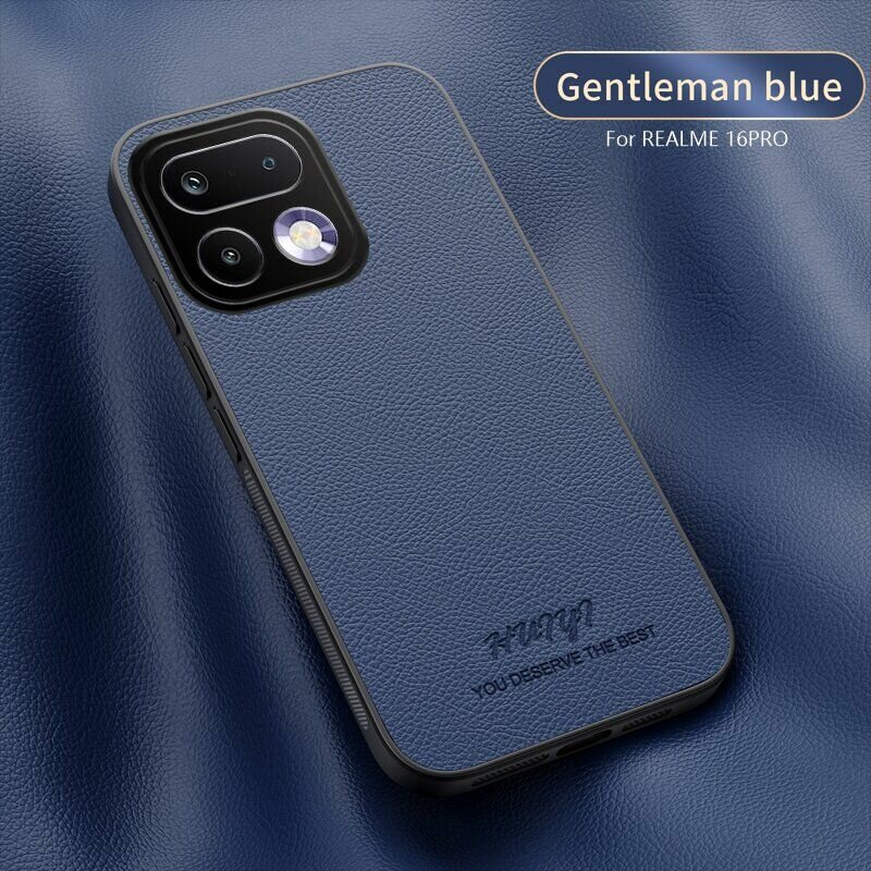 Чехол для realme 16 Pro / Реалми 16 Про Высококачественная кожа антиударный чехол