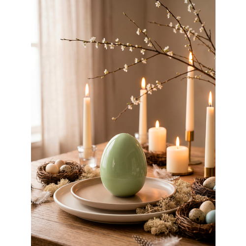 фото Пасхальное яйцо hill&mill egg small 7 см керамика мятное / пасхальный декор hill & mill