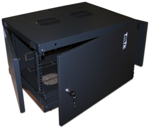 LANMASTER Шкаф настенный Next, 6U 550x450, металлическая дверь, черный
