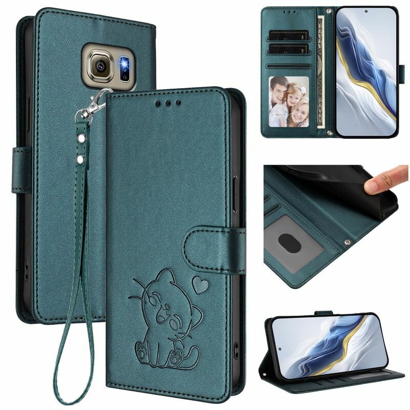 Чехол книжка для Самсунг Галакси S6 и G920F ( Samsung Galaxy S6 и G920F ) кожаный с магнитной застежкой, с функцией подставки, коротким шнурком