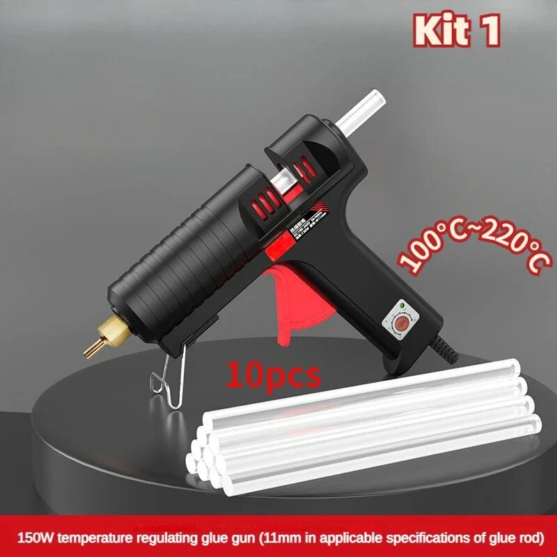 Горячий клеевой пистолет 150W, Kit 1, 10 шт. клеевых стержней