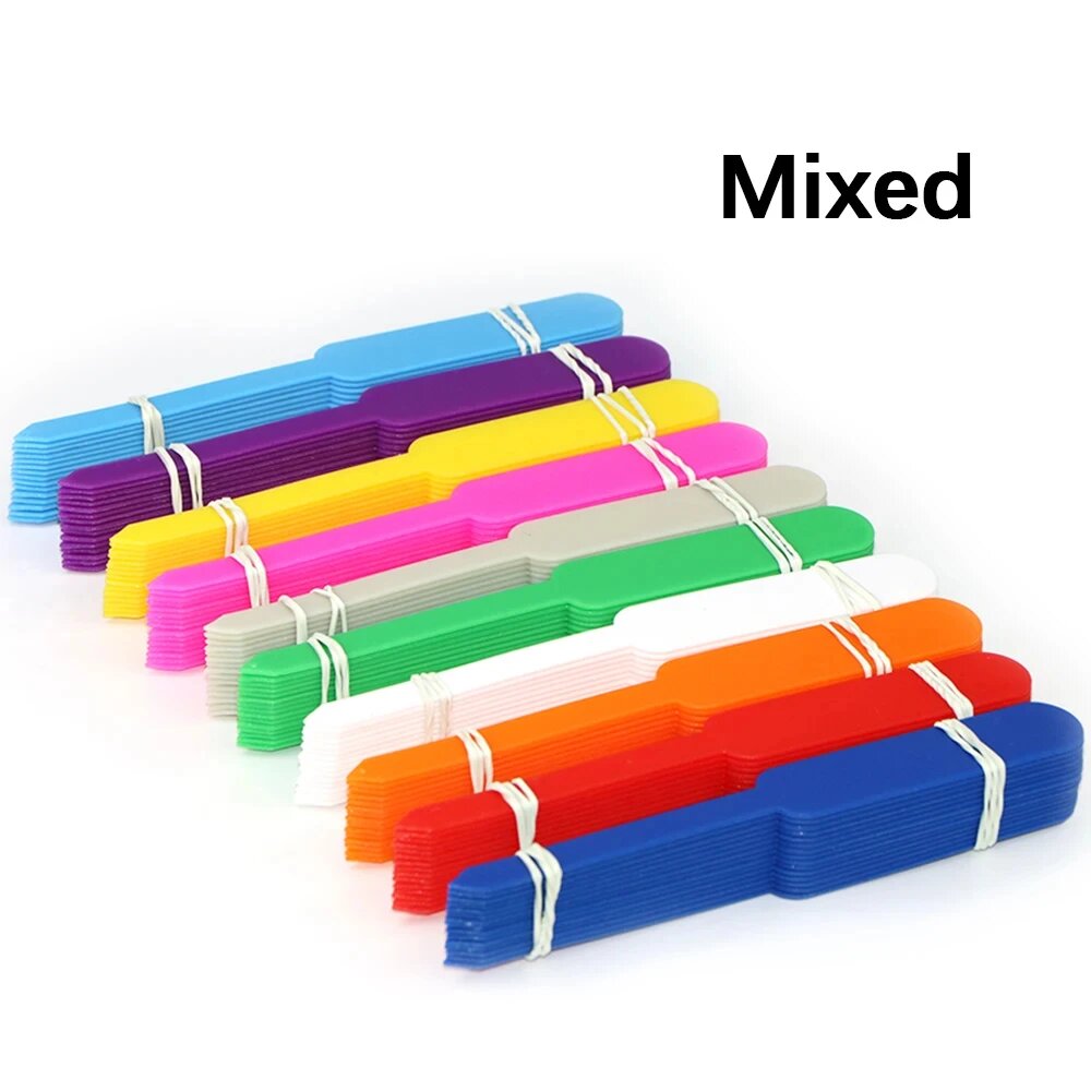 Пластиковые маркеры для растений 10 цветов 100pcs, Mixed