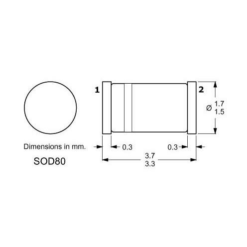 3,9в 1,3вт sod-80 miniMELF sod80 стабилитрон