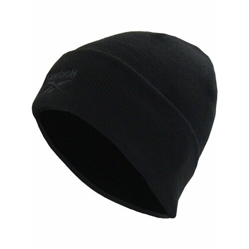 фото Шапка reebok flat knit beanie для мальчиков, размер onesize, черный