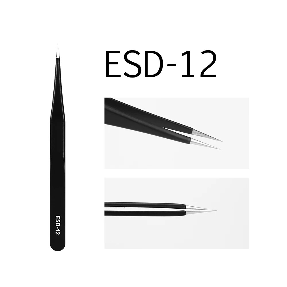 GLAMLASH ESD ST SA антистатический пинцет для наращивания ресниц ESD-12