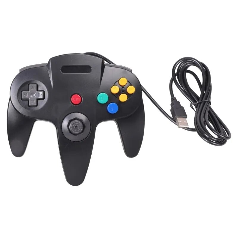 (1 шт.) Проводной USB-геймпад N64 - черный