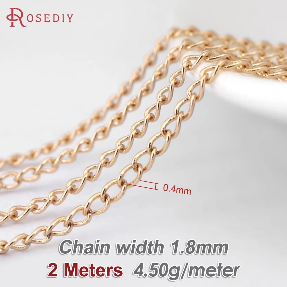 Цепочка Rosediy 2 метра, ширина 1.8 мм, цвет 31195-ChampagneColor