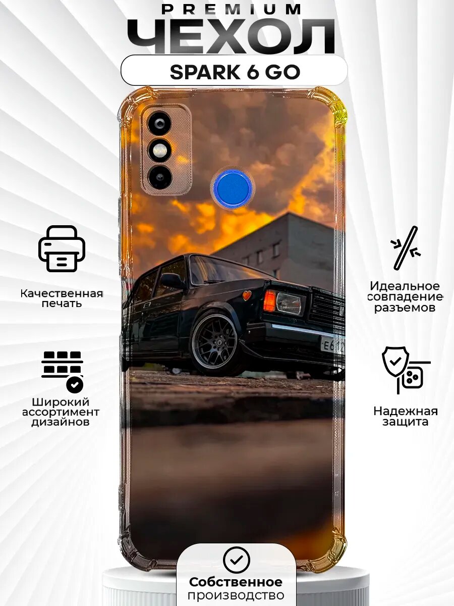 Чехол на TECNO SPARK 6GO с с принтом жигули 2107