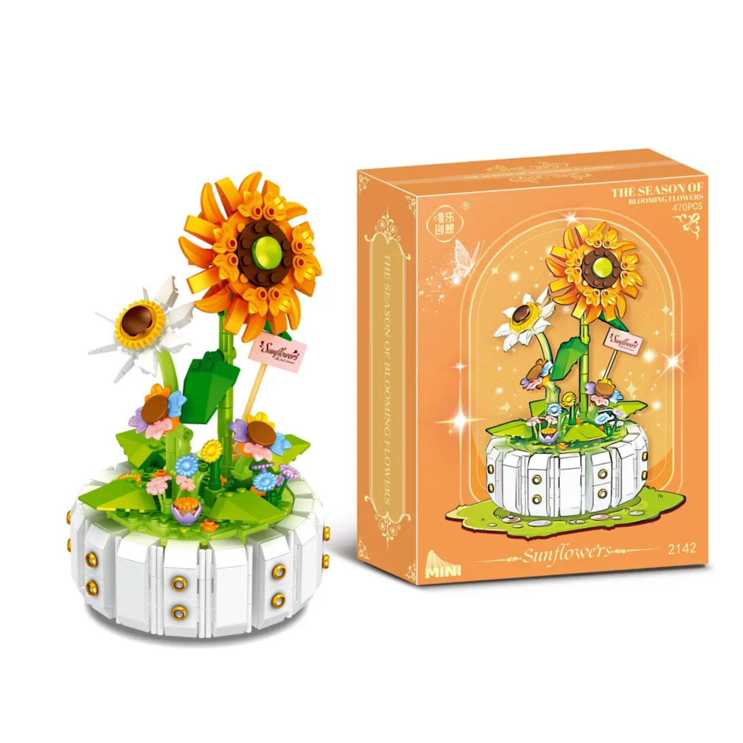 Конструктор RToy 3D из миниблоков Цветы в Горшке, 470 элементов - WL2142