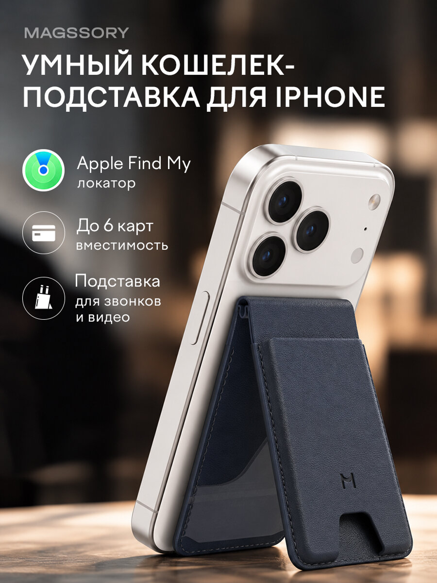 Магнитный кошелек картхолдер с локатором