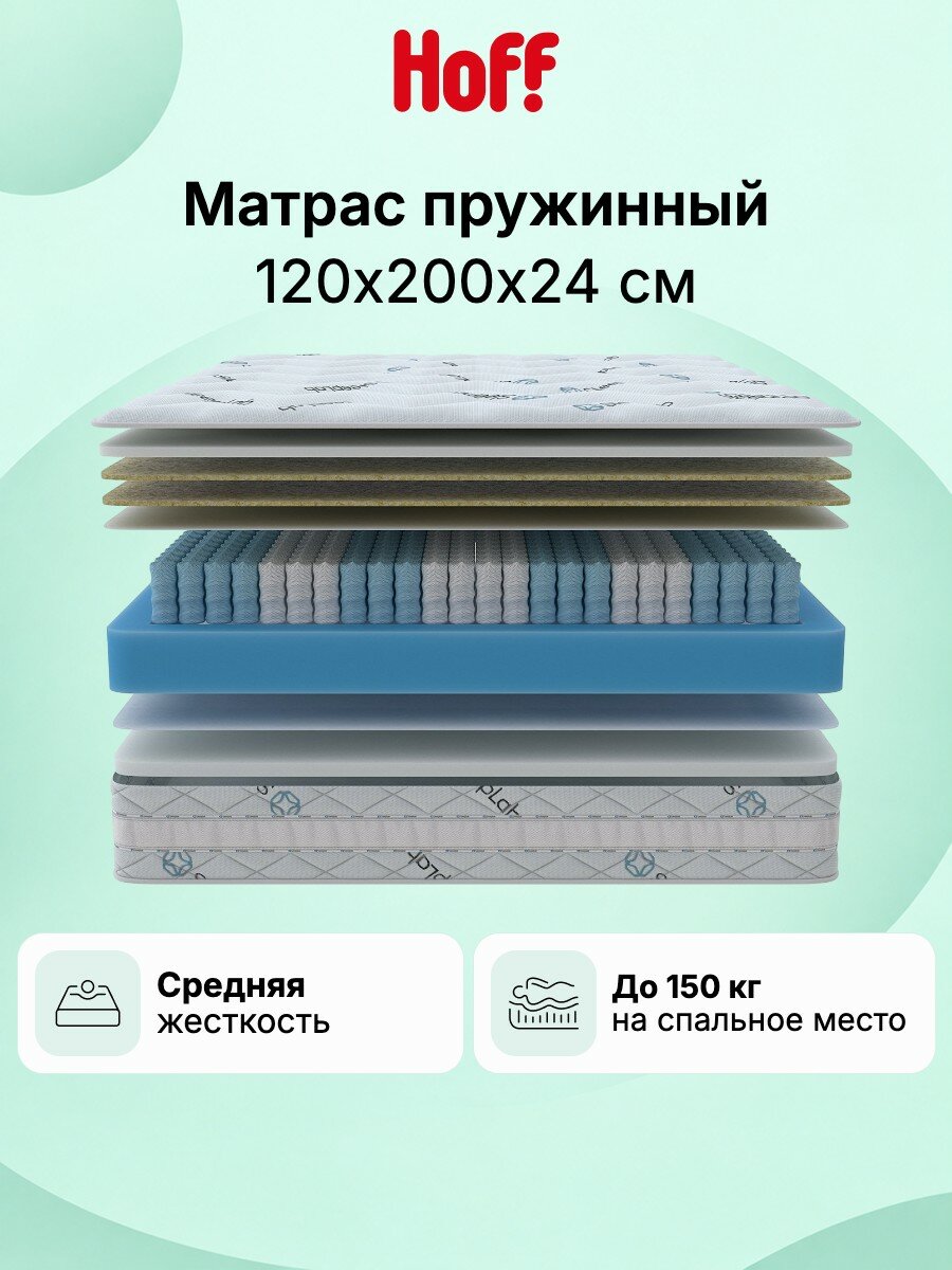 Матрас SLEEPLAB Relaxation, 120х200 см, односторонний, средняя жесткость