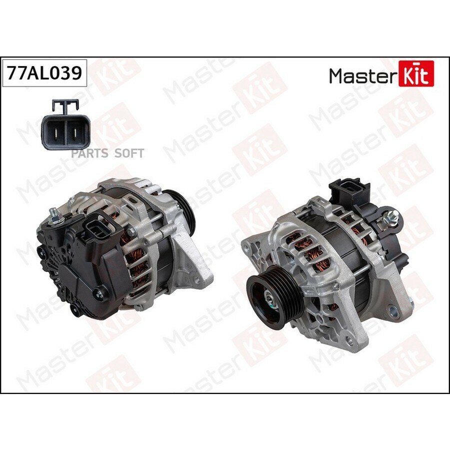 77AL039 Генератор KIA CEED 1.41.6 14V 90A от официального дистрибьютора, MASTERKIT, артикул 77AL039