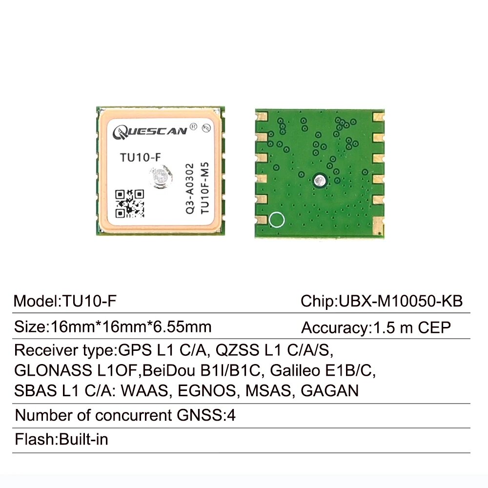 QUESCAN UBX-M10 series GPS гнсс модуль
