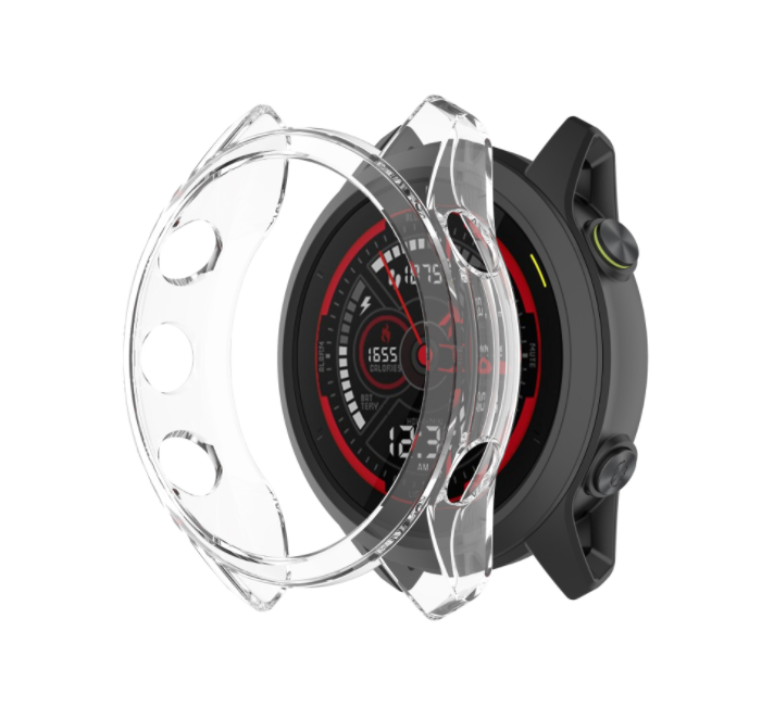 Защитный бампер-чехол MyPads из тончайшего и прочного силикона для Garmin Forerunner 745 с противоударными свойствами прозрачный