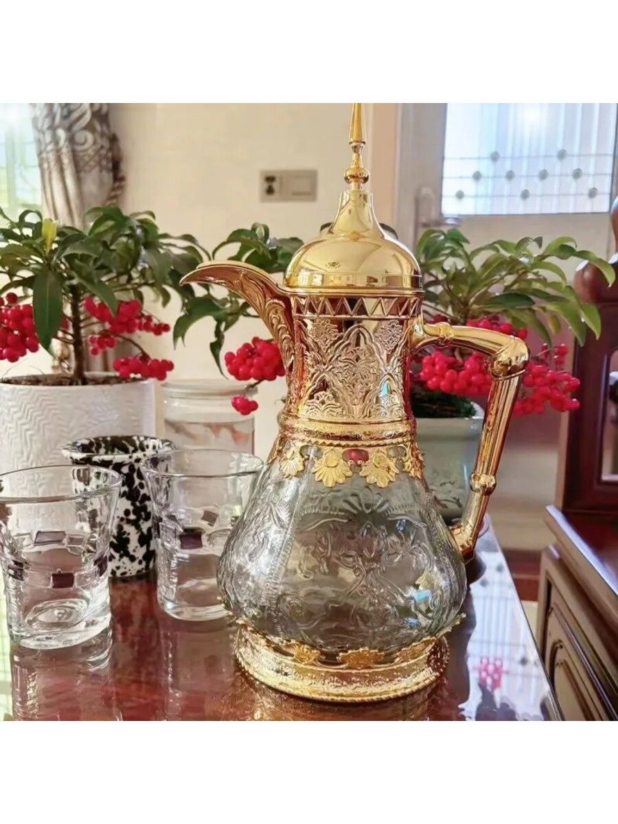 Кувшин 1 шт полипропилен золотой, 1,6 л, крышка алюминий, 945