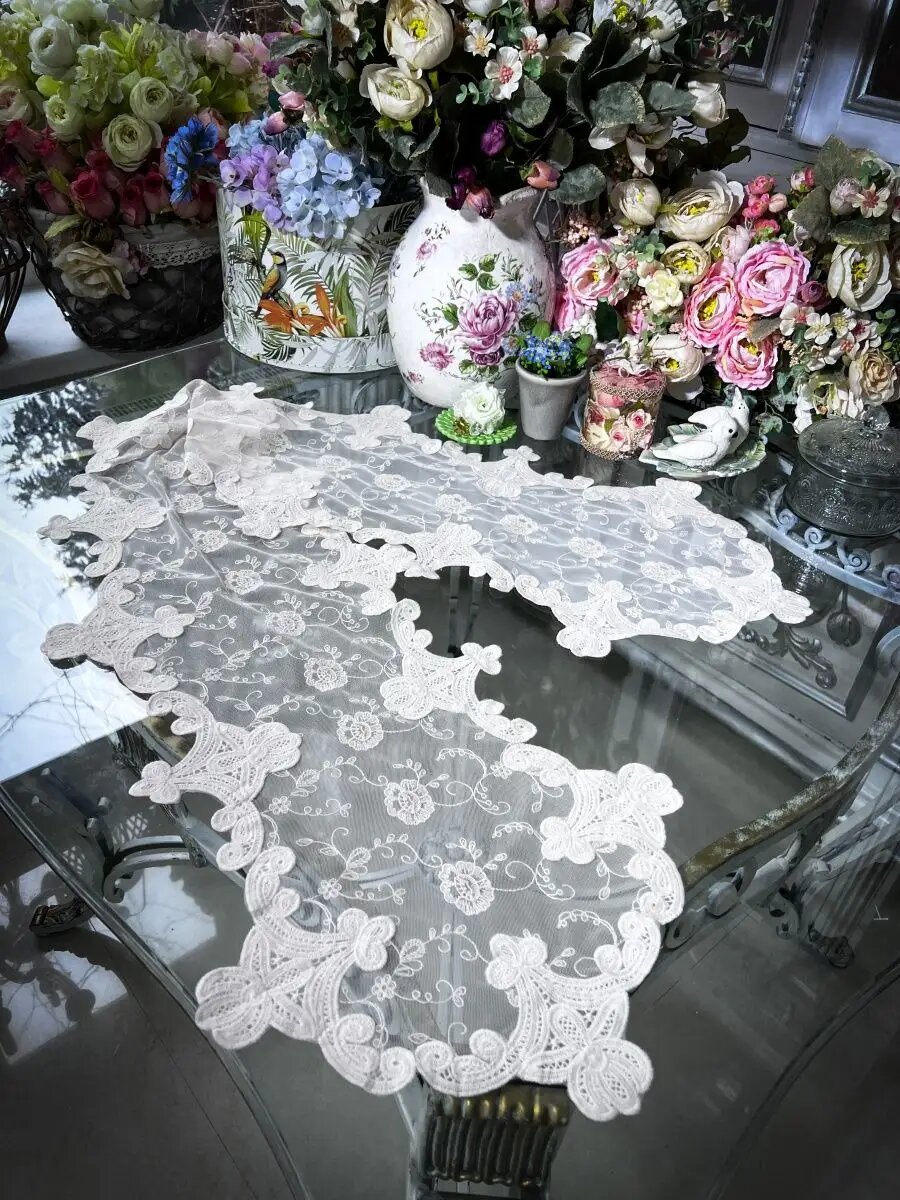 Дорожка для сервировки Ajourele "Прованс", кружево, 30x160 см