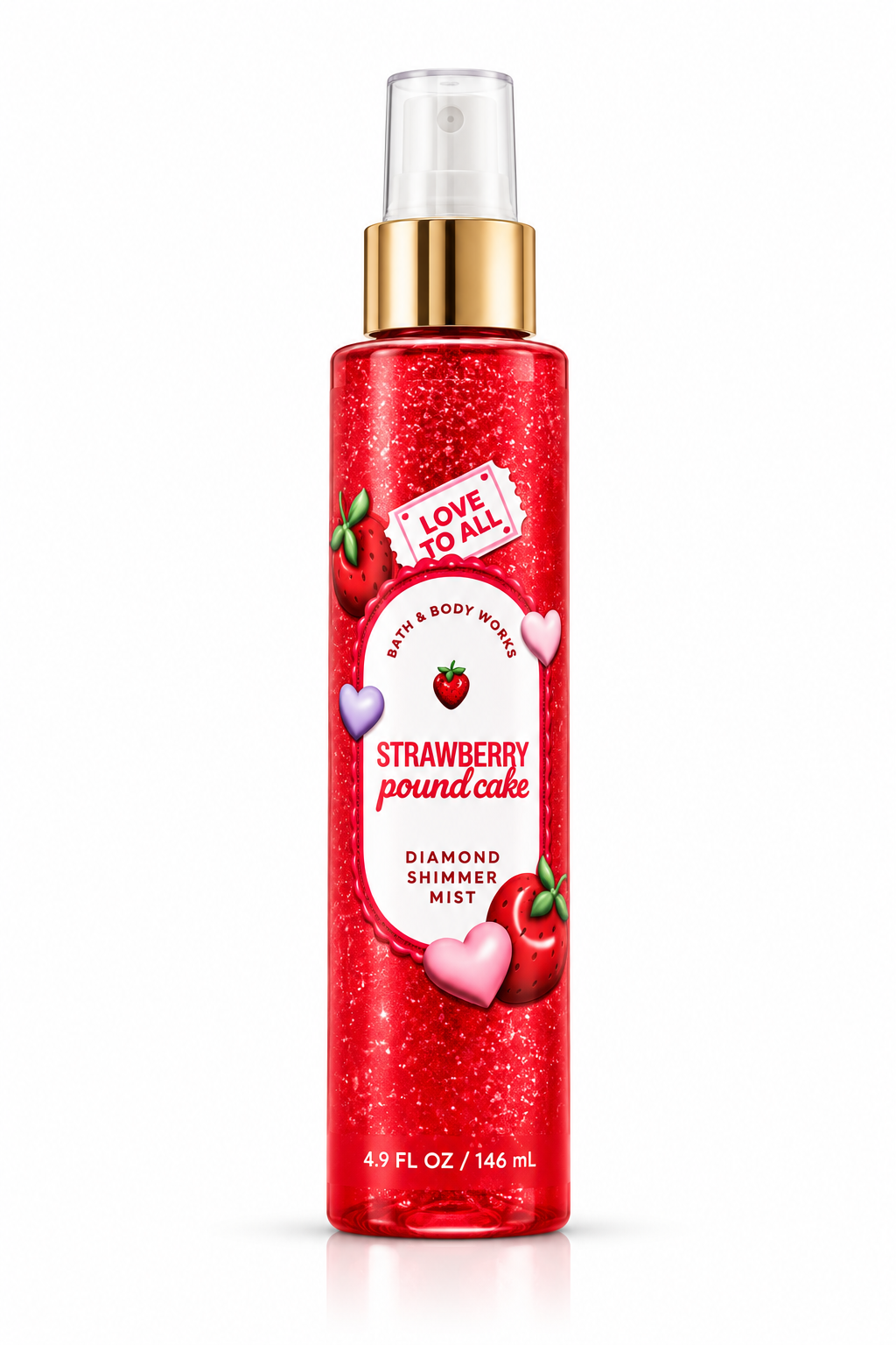 Мист для тела Bath & Body Works Клубничный бисквит с шиммером / Strawberry Pound Cake, 145 мл