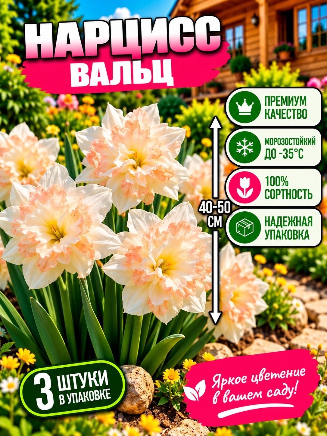 Луковицы нарцисса "Вальц" 3шт.