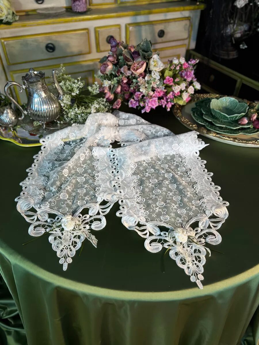 Дорожка столовая AJOURELE "PROVENCE", 100% п/э, 33х180см, белая