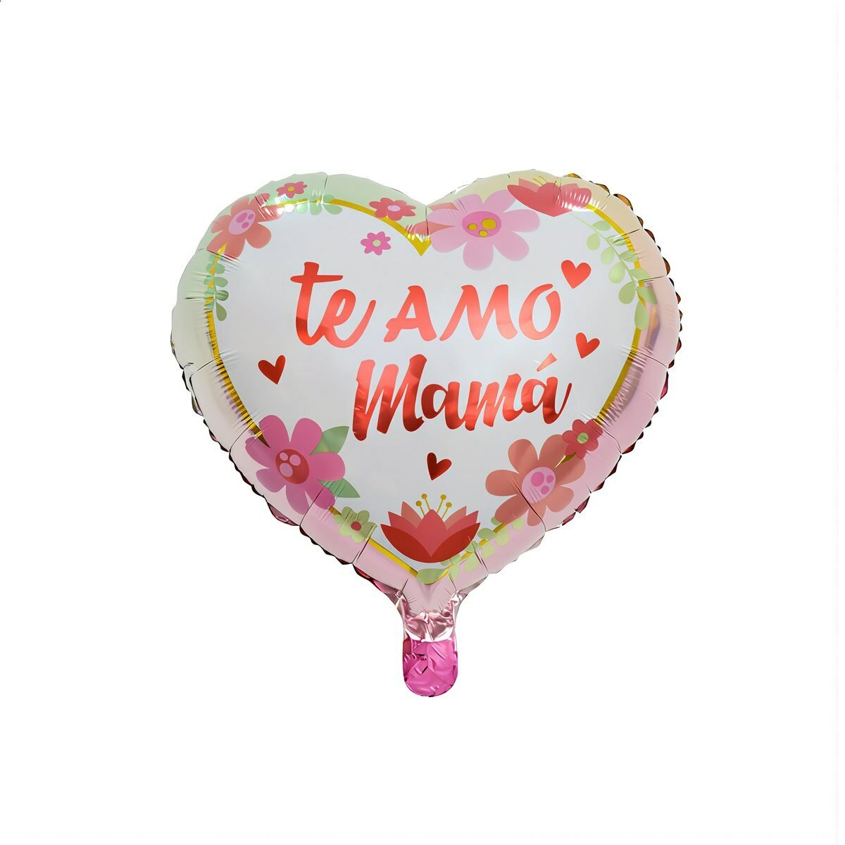 Воздушный шарик на День Матери сердце 18 дюймов надпись LOVE YOU MOM алюминиевый для украшения домашнего праздника подарка маме, 18 дюймов, испанская версия, сфера в виде цветка
