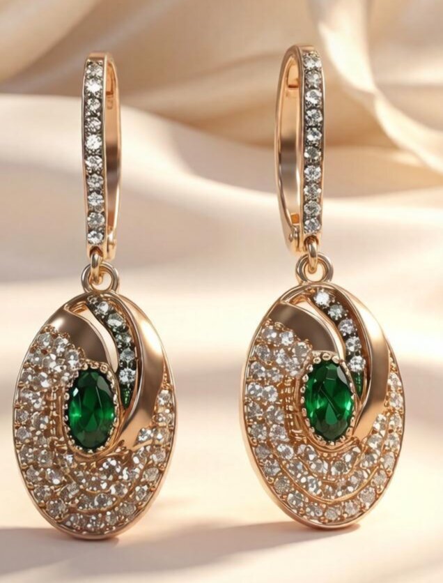 Серьги с подвесками, серебро, 925 проба, золочение, фианит